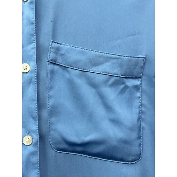 Lauren Ralph Lauren Womens Shirt XS Extra Small Pockets Button-Front Blue Flaw - Picture 6 of 8